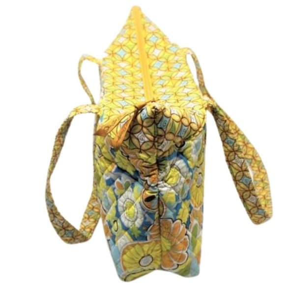 She's Got Baggage Large Yellow Print Multi-Pocket Sunflower Tote Bag - Picture 10 of 16